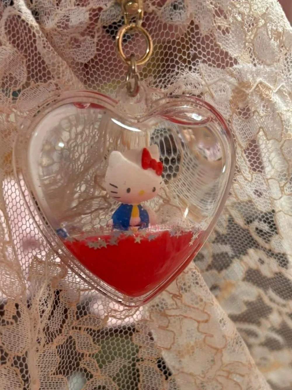 Sanrio Hello Kitty Heart Bubble Keychain - Red, White, Blue